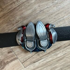 Western belt buckle naughty novelty cowboy cowgirl rodeo stampede silver tone